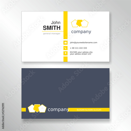 Business card template. Visiting card for business and personal use. Graphic design. Vector graphic. 
