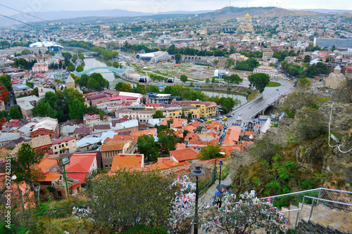 Old city Georgia Tbilisi top of the mountain from where a beautiful view of the old city opens photo