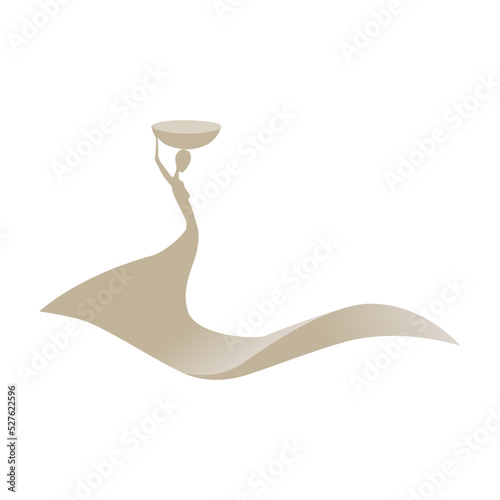  female figure as a part of dune sand