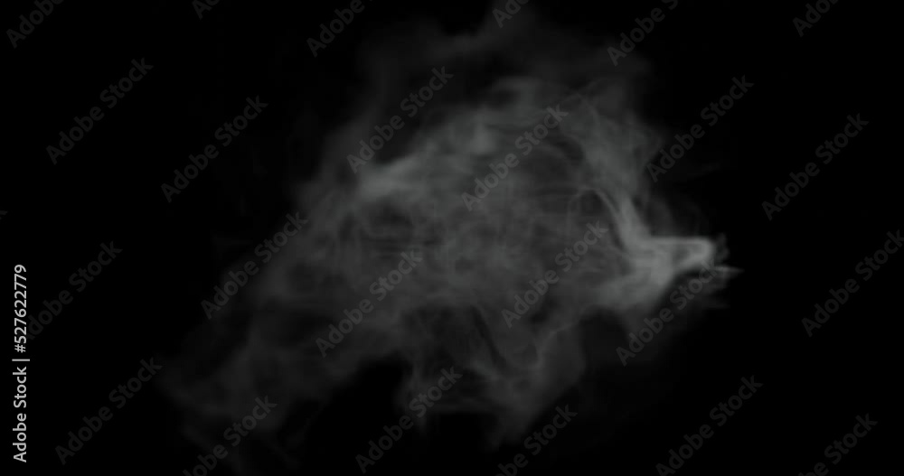 Top view or flat lay of 3d render of looping quick steam or smoke for video overlay effects. Top view or flat lay of 3d render of looping quick steam or smoke for video overlay effects.