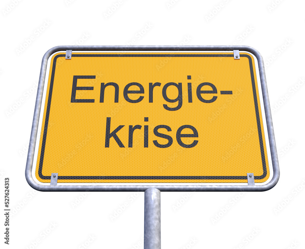 3d Illustation - Ortsschild - Ortstafel - Energiekrise - Freisteller - Freigestellt 3d Illustation - Ortsschild - Ortstafel - Energiekrise - Freisteller - Freigestellt