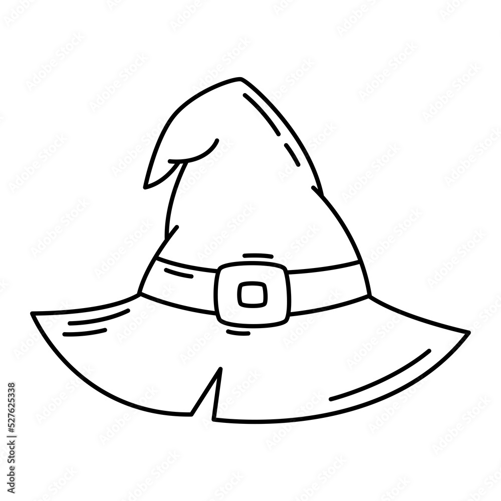 Halloween doodle witch hat element icon. Halloween doodle witch hat element icon.