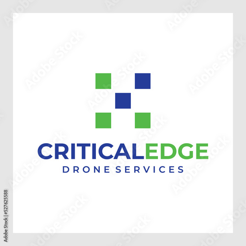 Template Drone Logo.Drone Logo Design Vector Template, Colorful Lens Camera
