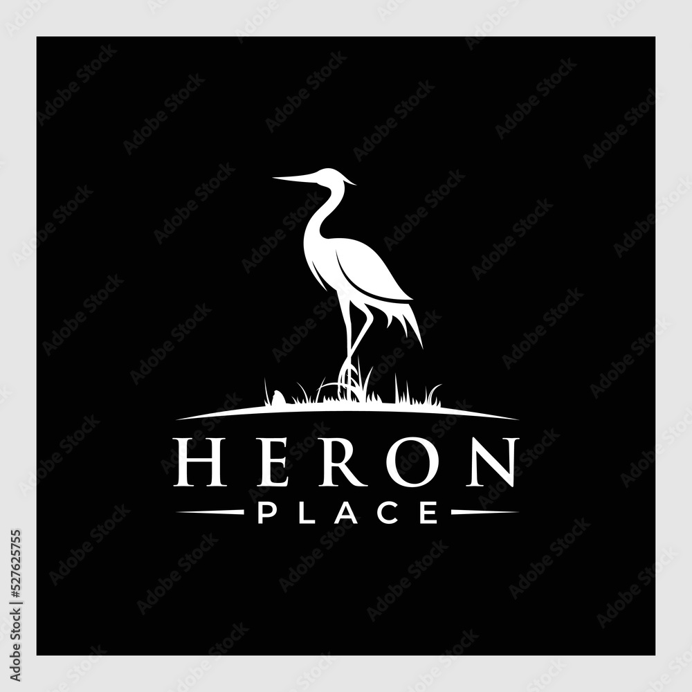 Heron logo design. Flamingo icon illustration vector, logo design ...