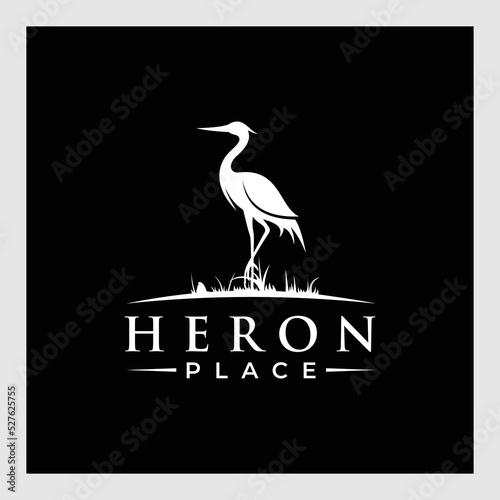 Heron logo design. Flamingo icon illustration vector, logo design inspiration