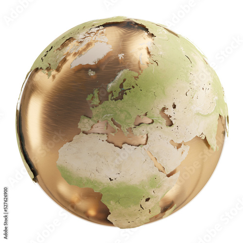 golden planet earth globe 3...