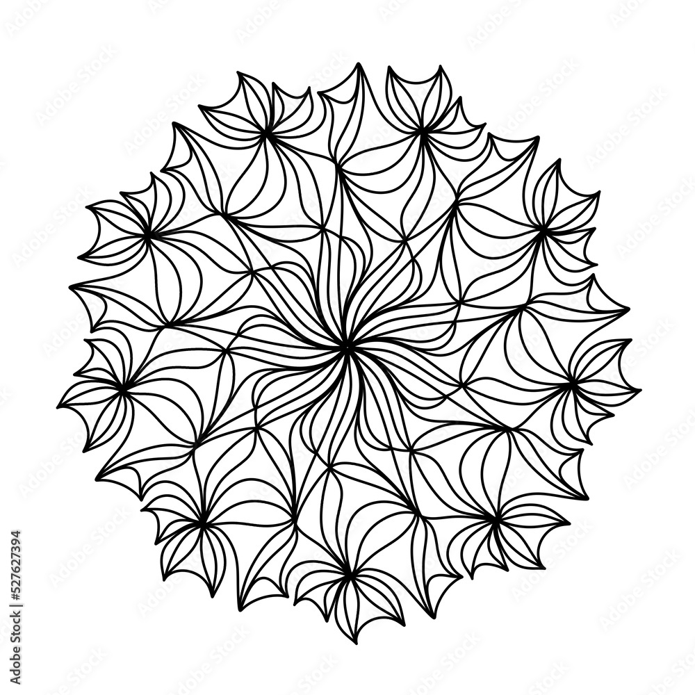Fototapeta premium Mandala, basic and simple. Coloring Book. Digital drawing. Book Page.