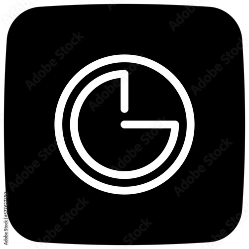 three quarters glyph icon