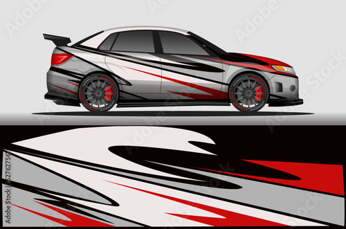 Car livery wrap decal  rally race style vector illustration abstract background