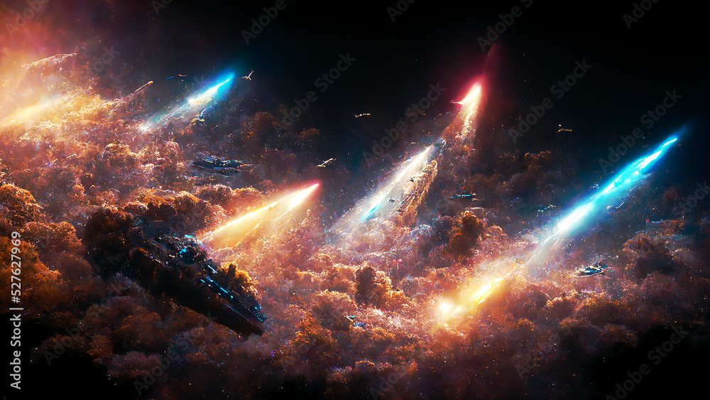 Space Shuttle takes off into space. digital art. Space Shuttle takes off into space. digital art.