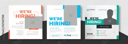 We are hiring job vacancy web banner and social media post template