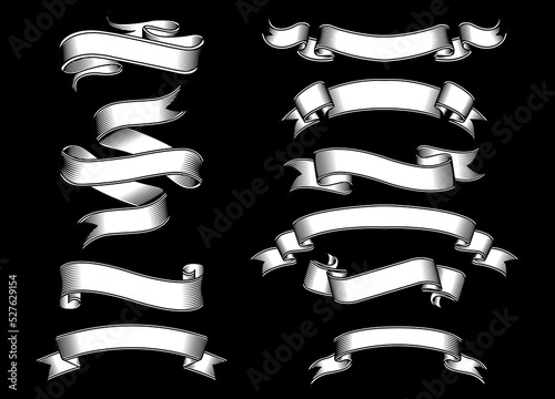 Vintage ribbon banner template. Old banner illustration fit for title, certificate, text. Blank ribbon. Vector eps 10