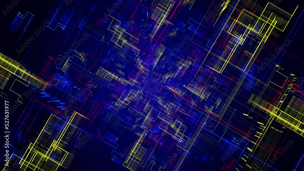 Holographic Artificial Intelligence Neural Networks. Holographic simulation of 5G network concept, artificial intelligence deep learning performing analytic computational head up display loop.