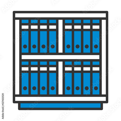 Office Cabinet With Folders Icon