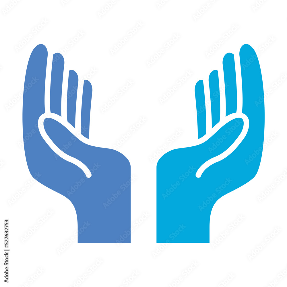 Hands Glyph Two Color Icon Hands Glyph Two Color Icon