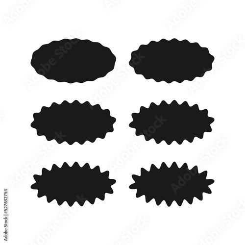 Wavy Edge Oval Shapes Icon Set