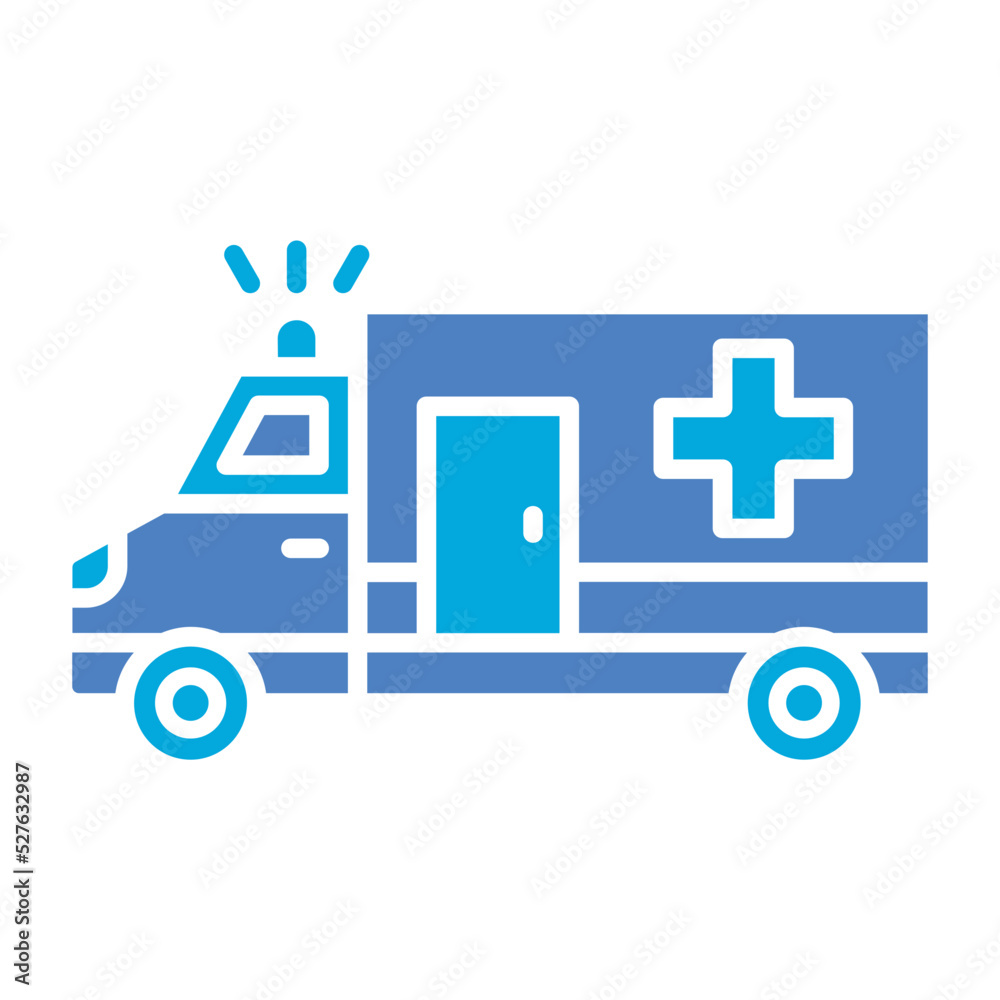 Ambulance Glyph Two Color Icon Ambulance Glyph Two Color Icon