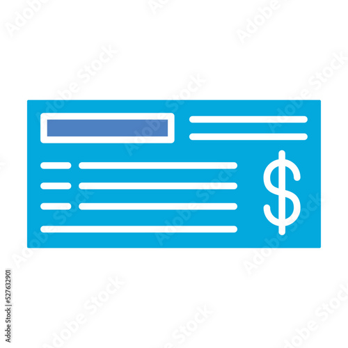 Cheque Glyph Two Color Icon