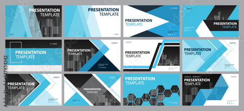 Fotografie, Obraz set abstract business presentation cover background design template and cover pa