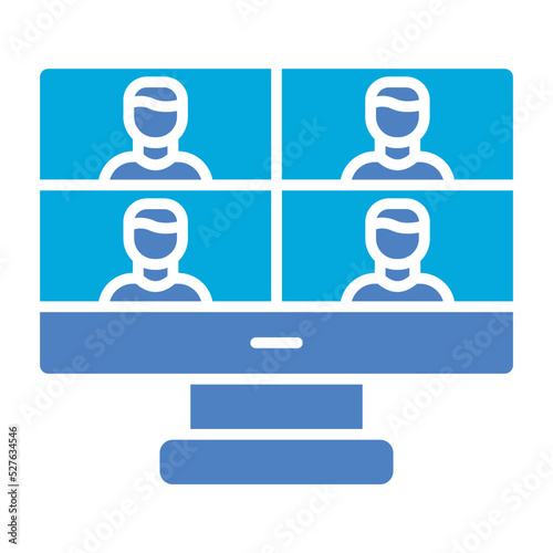 Online Meeting Glyph Two Color Icon