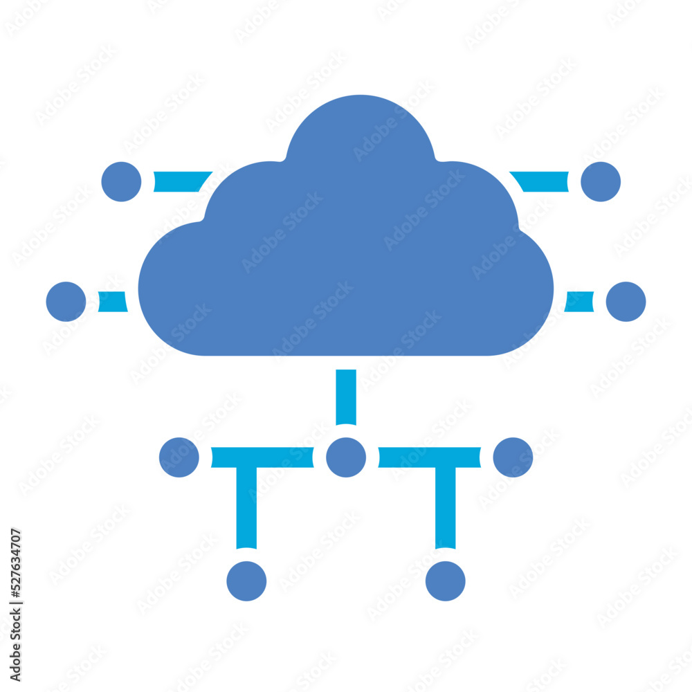 Cloud Computing Glyph Two Color Icon Cloud Computing Glyph Two Color Icon