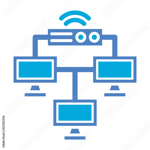 Local Network Glyph Two Color Icon