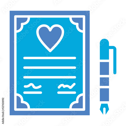 Wedding Contract Glyph Two Color Icon