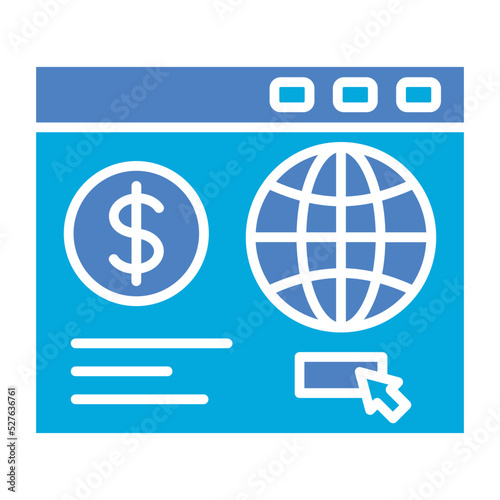 Online Business Glyph Two Color Icon