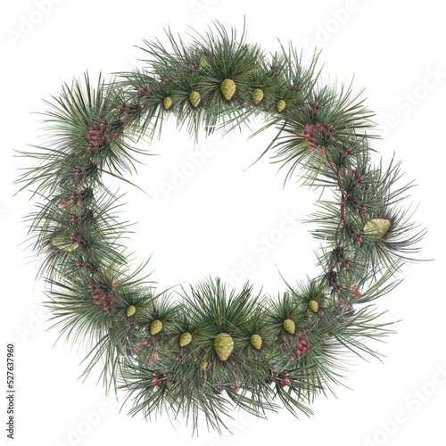 garland and wreath of spruce branches, Christmas door decor