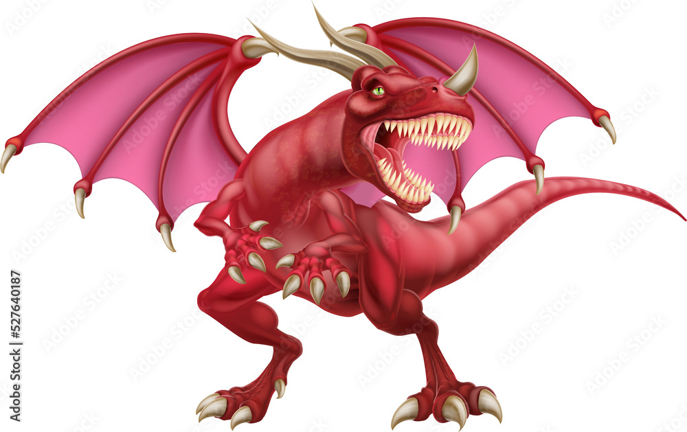 Obraz premium Red Dragon Illustration