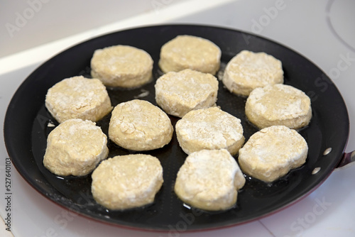 Preparation of traditional ukrainian cheesecakes photo