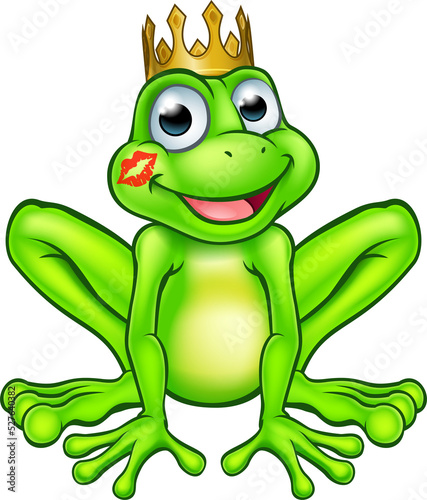 Cartoon Frog Prince Kiss