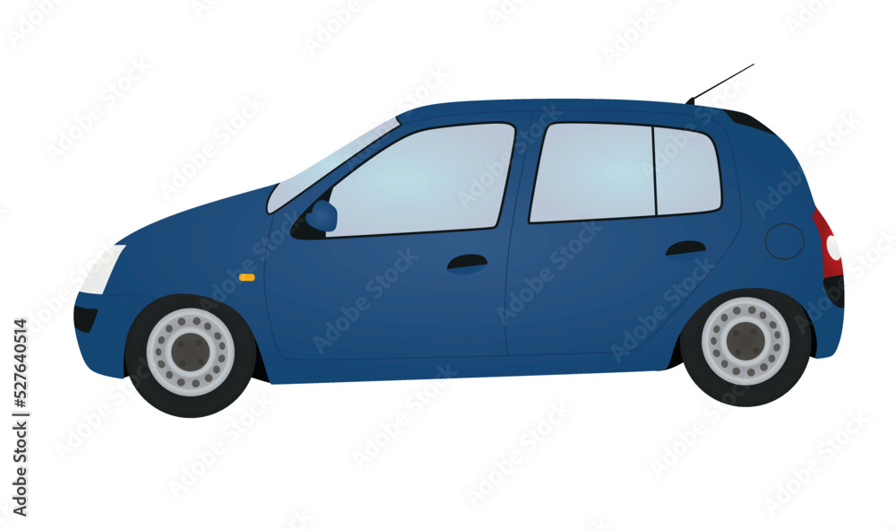 Blue  city car. vector illustration
