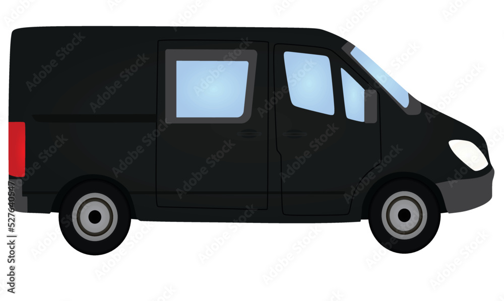 Black mini van. vector illustration