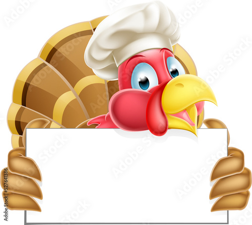 Chef Cartoon Turkey Sign