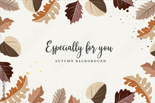 beautiful leaves in fall template background