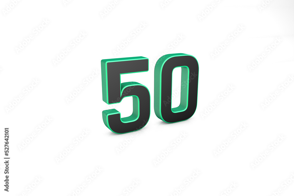 50 written fifty written 3D text in white background 50 written fifty written 3D text in white background