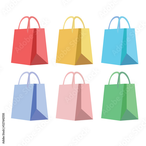 Shopping bag color set vector