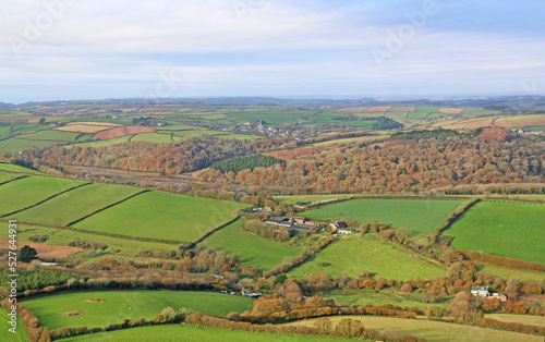Aerial view of fields in Devon 