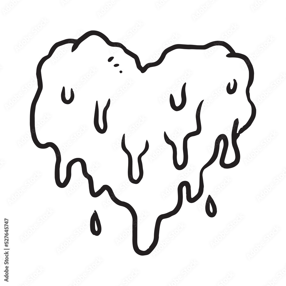 melting heart icon hand drawn illustration design Stock イラスト Adobe Stock