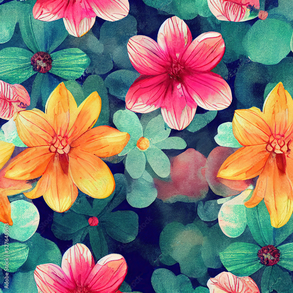 illustration of Hand painted watercolor flower background