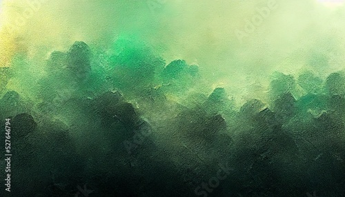 Dark green background abstract gradient foggy painting texture and cloudy edges in textured header banner image design