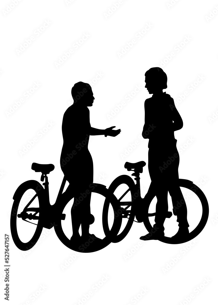 Obraz premium Sport people whit bike on white background