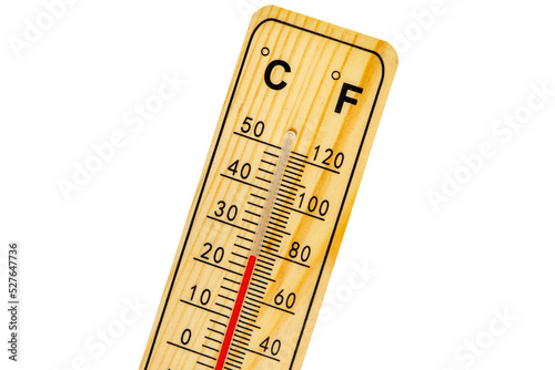 Thermometer zeigt große Hitze und hohe Temperatur