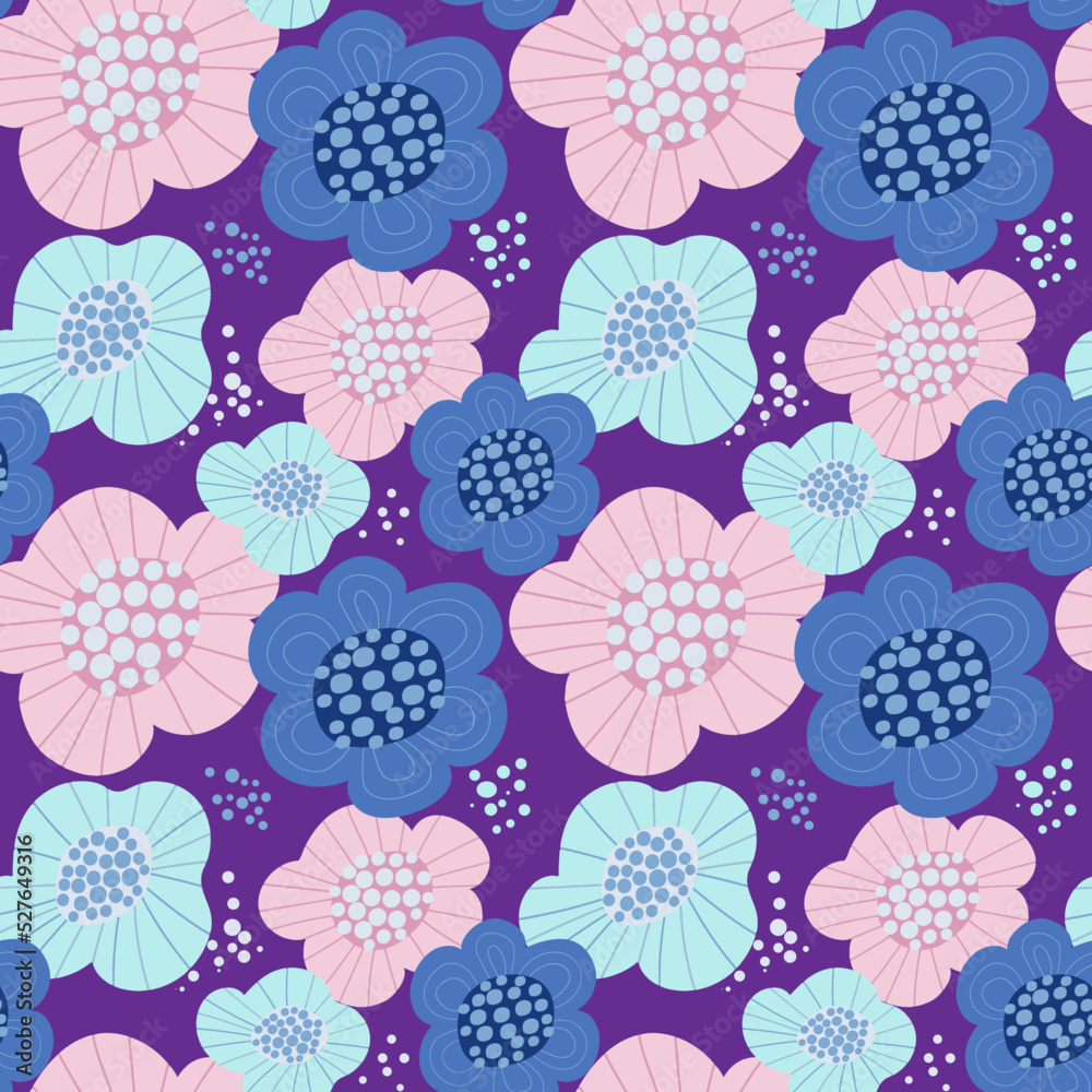 Floral seamless pattern. Delicate colors. Vector simple print.