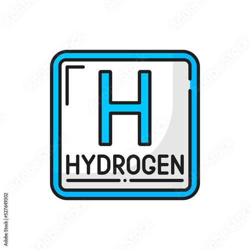 Hydrogen sign color icon, H2 green energy and eco power technology, vector line symbol. Hydrogen power plant or production factory sign and linear pictogram for renewable energy source