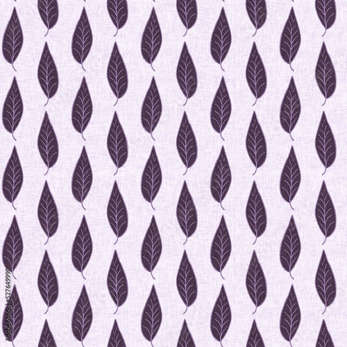 Gender neutral purple botanical foliage seamless raster background. Simple whimsical 2 tone pattern. Kids floral nursery wallpaper or scandi all over print.