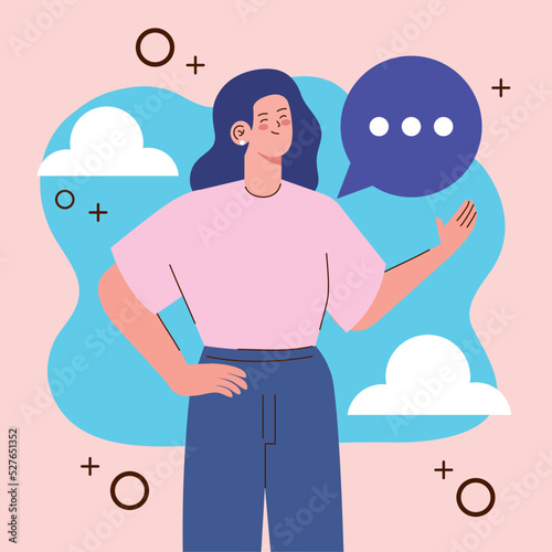 business woman speaking