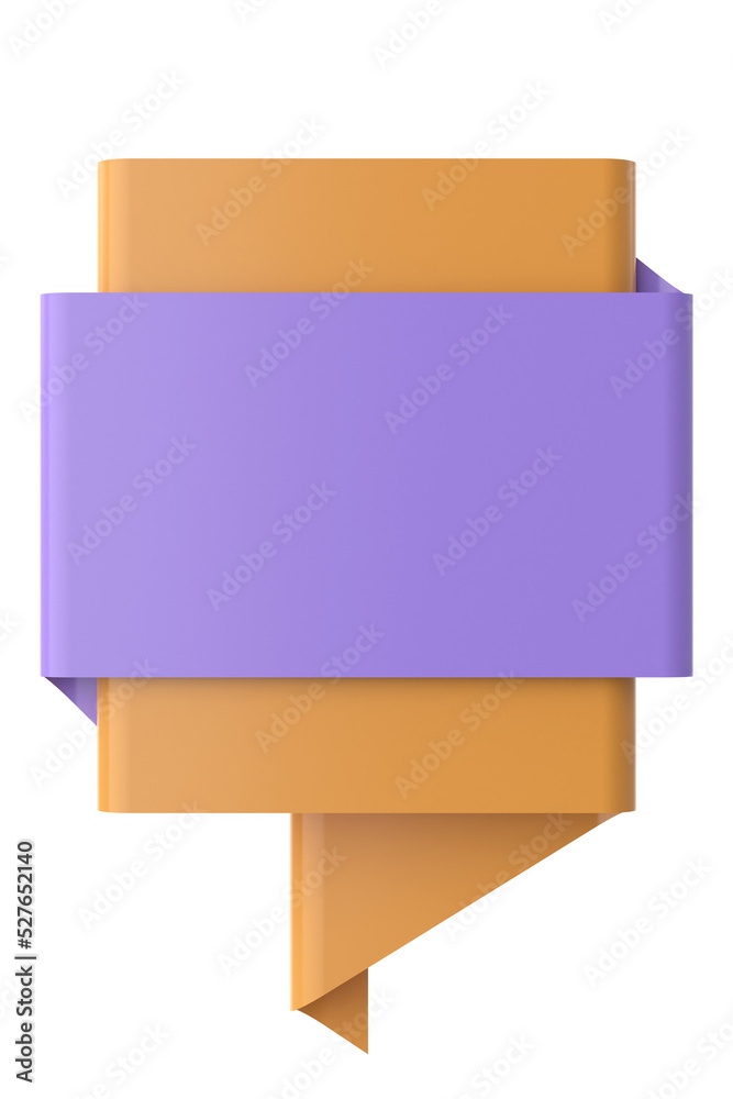 Sale banner decoration. Empty banner. 3D illustration.