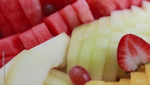 Watermelon, Strawberry and honeydew for desserts. Fruits salad